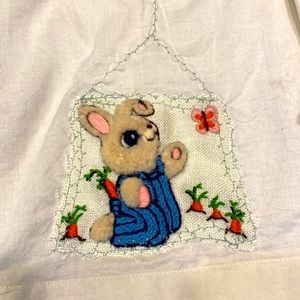 Cool vintage Easter bunny top with patch and repurposed fabrics NWOT